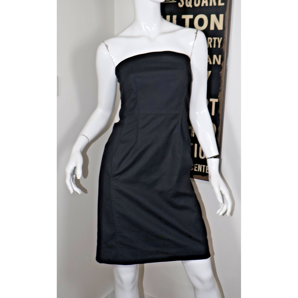 Vince Dress Size 2 Black Strapless Classic LBD Cotton‎ Pockets